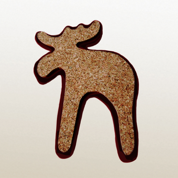 Artikelbild 3 des Artikels “Untersetzer Elch aus Holz und Kork “